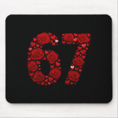 Valentine 67 Meme Rose Hearts Funny Six Seven Vale Mousepad (Vorne)