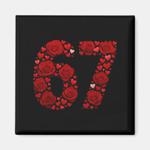 Valentine 67 Meme Rose Herzen Lustig Sechs Sieben Magnet