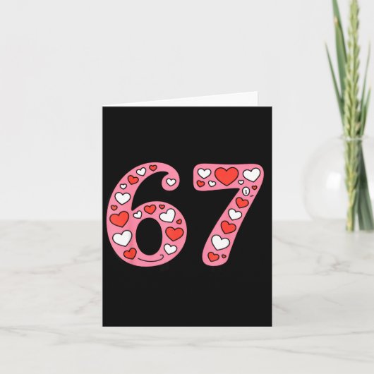 Valentine 67 Meme Six Seven Cute Gen Alpha  Karte (Vorderseite)