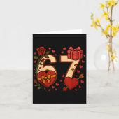 Valentine 67 Meme Six Seven Funny Gen Alpha  Karte (Gelbe Blume)