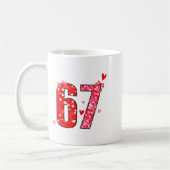 Valentine 67 Six Seven Funny Saying Viral Meme  Kaffeetasse (Links)