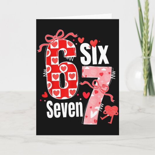 Valentine 67 Six Seven Herz Coquette Schleife Vale Karte (Vorderseite)