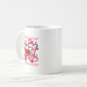 Valentine 67 Six Seven Meme Dabbing Hearts Matchin Kaffeetasse (Vorderseite Links)