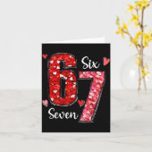 Valentine 67 Six Seven Meme Rose Hearts Valentine’ Karte (Gelbe Blume)