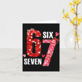 Valentine 67 Six Seven Rose Hearts Bow Valentine’s Karte (Gelbe Blume)