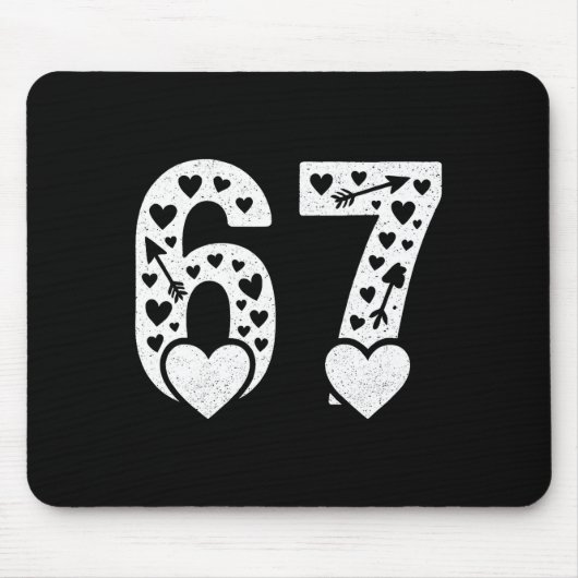 Valentine 6-7 Fun 67 Number 6-7 6 7 Valentine Six Mousepad (Vorne)