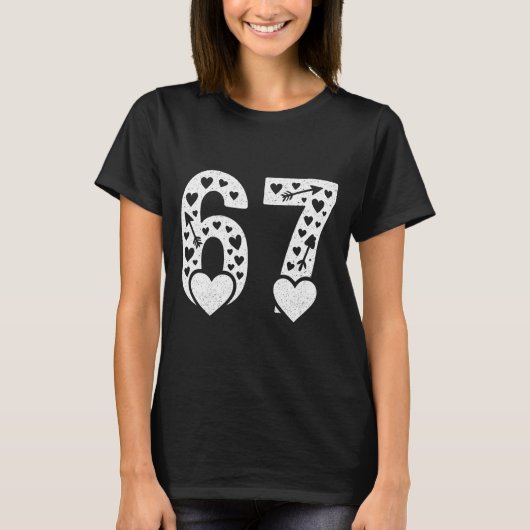 Valentine 6-7 Fun 67 Number 6-7 6 7 Valentine Six T-Shirt (Vorderseite)
