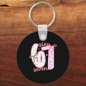 Valentine 6 7 Funny Six Seven 67 Happy Valentines Schlüsselanhänger (Vorderseite)