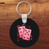 Valentine 6 7 Valentine's Day Matching Playing Car Schlüsselanhänger (Vorderseite)