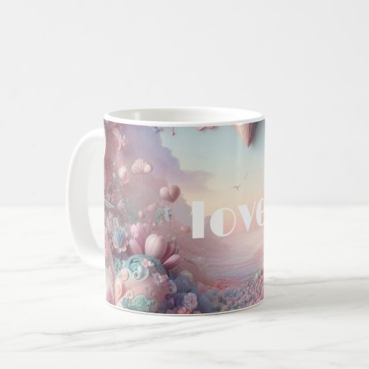 Valentine Abstrakte Liebe Kaffeetasse (Vorderseite Links)