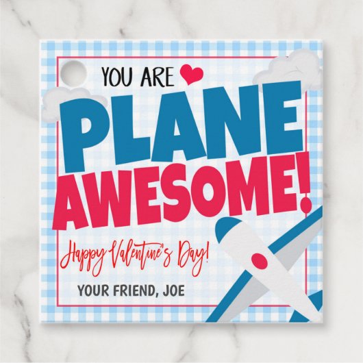 Valentine Airplane-Geschenk-Tag Geschenkanhänger (Vorderseite)