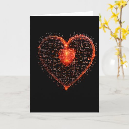 Valentine Algebra, Math, Physics, Chemistry Heart  Karte (Gelbe Blume)