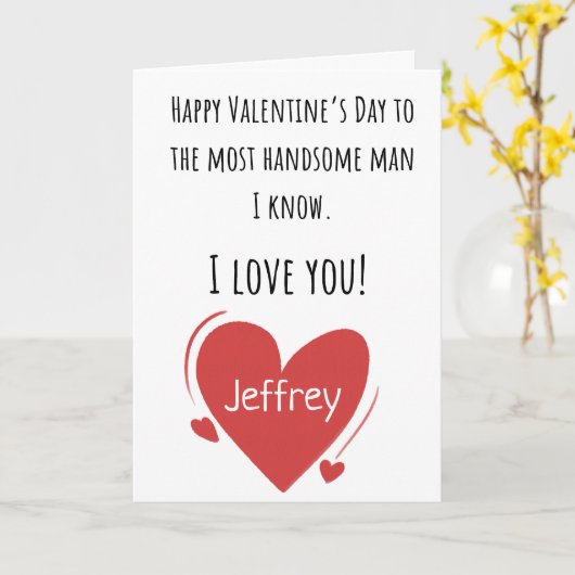 Valentine am schönsten Mann mit eingeklapptem Name Karte (Gelbe Blume)