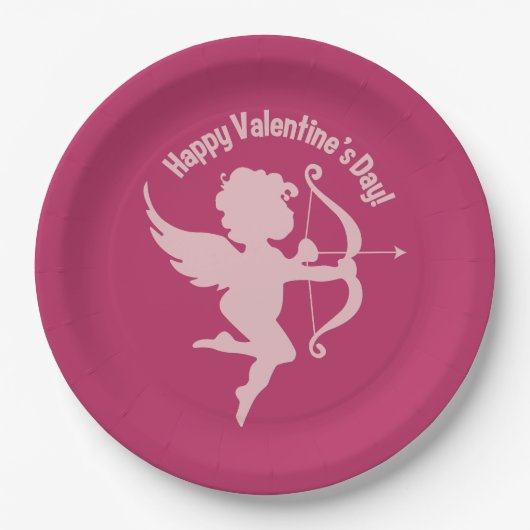 Valentine-Amorpapier-Teller Pappteller (Vorderseite)