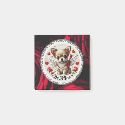 Valentine Angel Chihuahua Post-It Notes - Be my Klebezettel (Vorderseite)