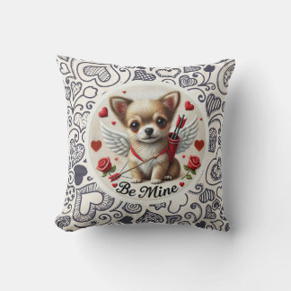 Valentine Angel Chihuahua Throw Pillow - Be Mine Kissen
