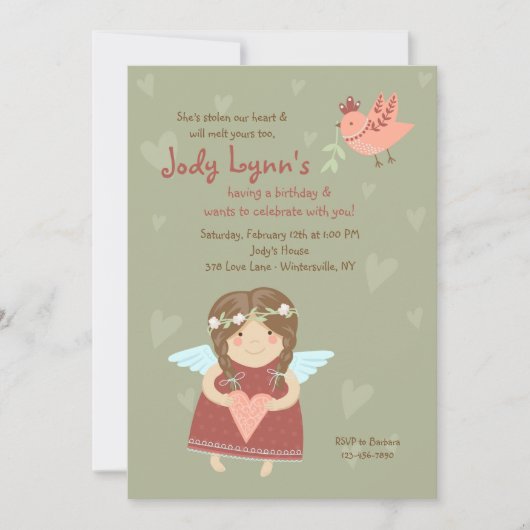 Valentine Angel Einladung (Vorderseite)