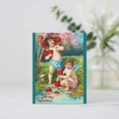Valentine Angels Feiertagspostkarte (Stehend Vorderseite)