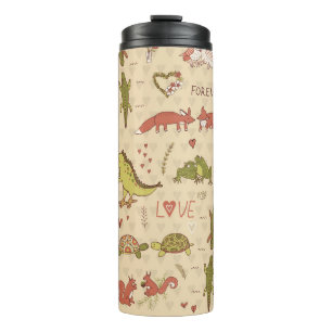 Valentine Animal Hand Gezeichnet Print Thermosbecher