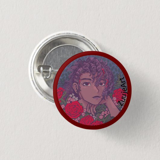 Valentine anime button (Vorne & Hinten)