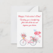 Valentine Aquarell Vintages Fahrradchic Mitteilungskarte (Vorderseite)