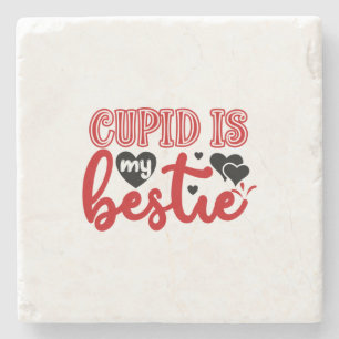 Valentine Art Cupid ist meine Bestie Steinuntersetzer