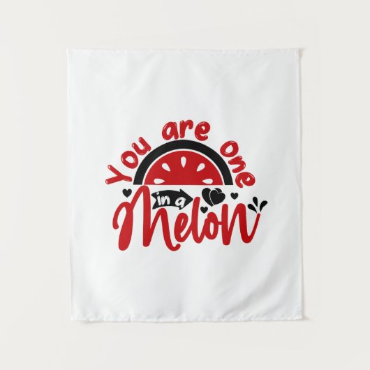 Valentine Art Sie sind eins in einem Melon Wandteppich (Vorderseite)