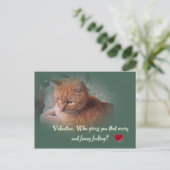 Valentine aus der Katze Feiertagspostkarte (Stehend Vorderseite)