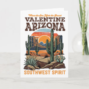 Valentine, Az Südwest-Wüsten-Retro-Landschaft Des Karte
