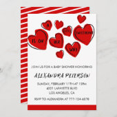 Valentine Baby Dusche Einladung Rotes Herz (Vorne/Hinten)