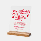 Valentine Baby Dusche Mein Wasser Broke Spiel Acrylschild (Winkel)