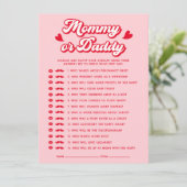 Valentine Baby Dusche Ratet Wer Game Card Einladung (Stehend Vorderseite)