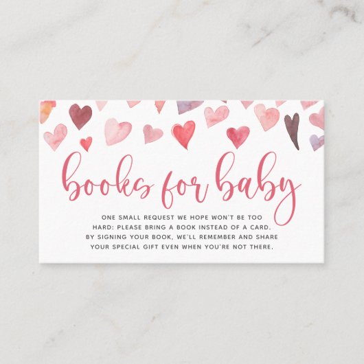 Valentine Baby Showbücher für Babysteckkarte Platzkarte (Vorderseite)