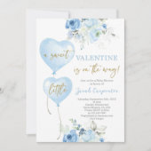 Valentine Baby Shower Boy Einladung (Vorderseite)