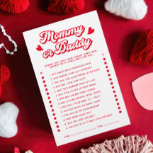 Valentine Baby Shower Game Guess Mommy oder Daddy