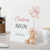 Valentine Baby Shower Pedestal Custom Sockelschild (In SItu)