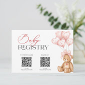 Valentine Baby Shower Registry Card Begleitkarte (Stehend Vorderseite)