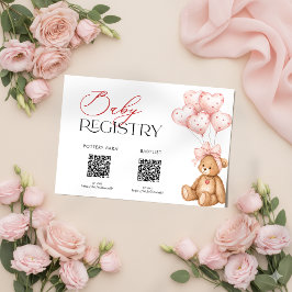 Valentine Baby Shower Registry Card Begleitkarte