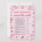 Valentine Baby Traditions Around The World Game Einladung (Vorderseite)