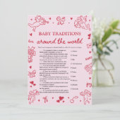 Valentine Baby Traditions Around The World Game Einladung (Stehend Vorderseite)