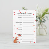 Valentine Baby word Rührei Baby Dusche Karte (Stehend Vorderseite)