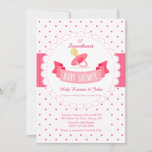 Valentine Babydusche Einladung (Vorderseite)