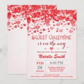 Valentine Babydusche Einladung Little Sweetheart (Vorne/Hinten)