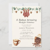 Valentine "Babys Brewing" Kaffee-Themen-Einladung Einladung (Vorderseite)