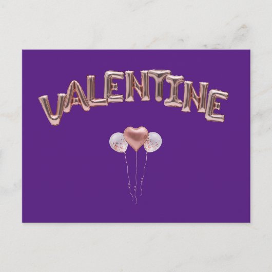 Valentine Balloon Letting with Heart Balloon Postkarte (Vorderseite)