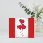 Valentine Balloons (3) Feiertagspostkarte (Stehend Vorderseite)