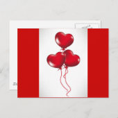 Valentine Balloons (3) Feiertagspostkarte (Vorne/Hinten)