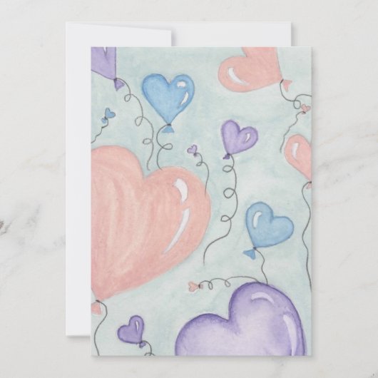 Valentine Balloons Feiertagskarte (Vorderseite)