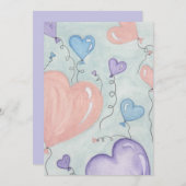 Valentine Balloons Feiertagskarte (Vorne/Hinten)