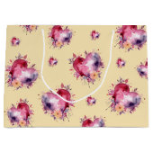 Valentine Banana Mania Splash of Hearts Pattern Große Geschenktüte (Vorderseite)